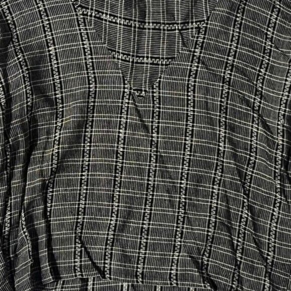 Vintage Giuseppe Women Black Striped Long Sleeve Open Neck Shirt Size Large - Picture 6 of 7